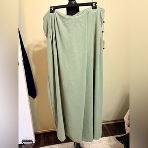 Jules & Leopold Sage Green wide leg crop pants